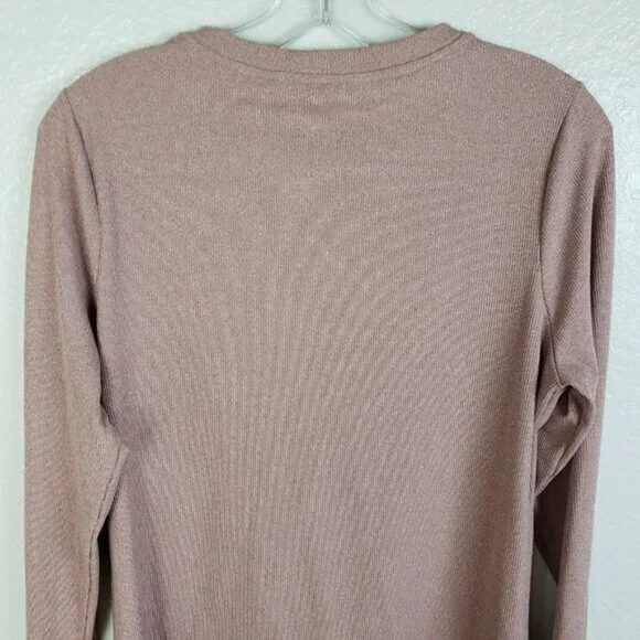 NWOT Athleta Uptempo Ribbed Henley Top Mauve Pink size Large - Picture 11 of 15